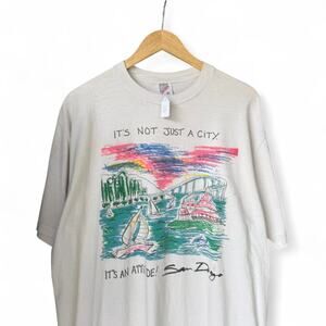 Y2K SAN DIEGO CITY DRAWING TEE XL